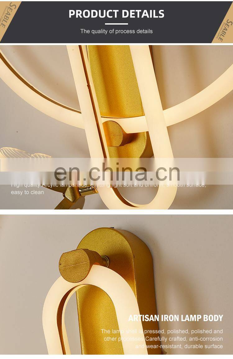New Product Decoration Acrylic Indoor Black Gold White Contemporary LED Corridor Ceiling Light