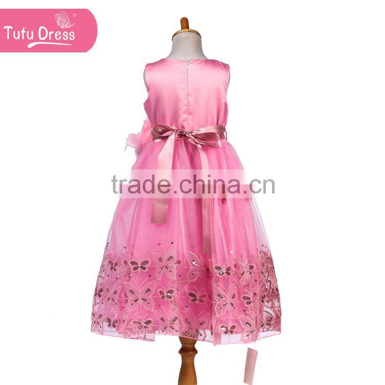 2015 hot selling pink baby girl formal dress