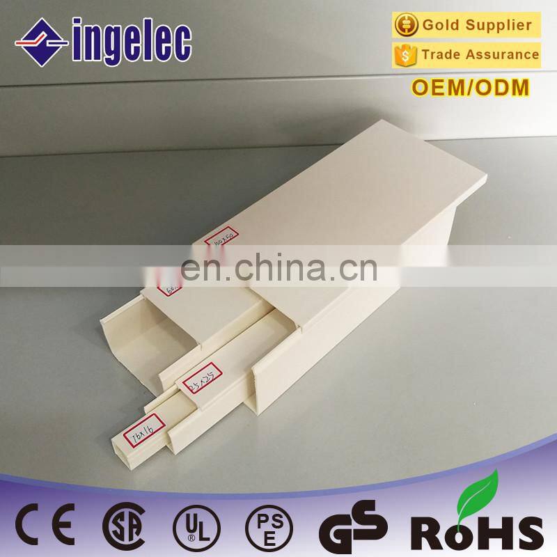 2M 76X16mm White PVC Good Insulation The Round Type Solid Wring Duct, 0.75mm/1.3mm/1.5mm/2.4mmthickness Cable trunking