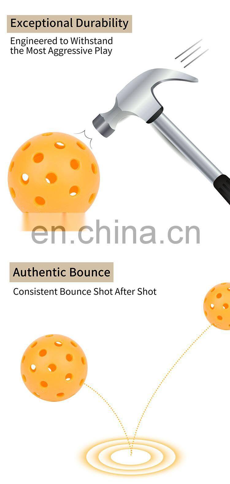 2020 New USAPA Standard Outdoor 40 Holes Pickleball Balls for Sports gift