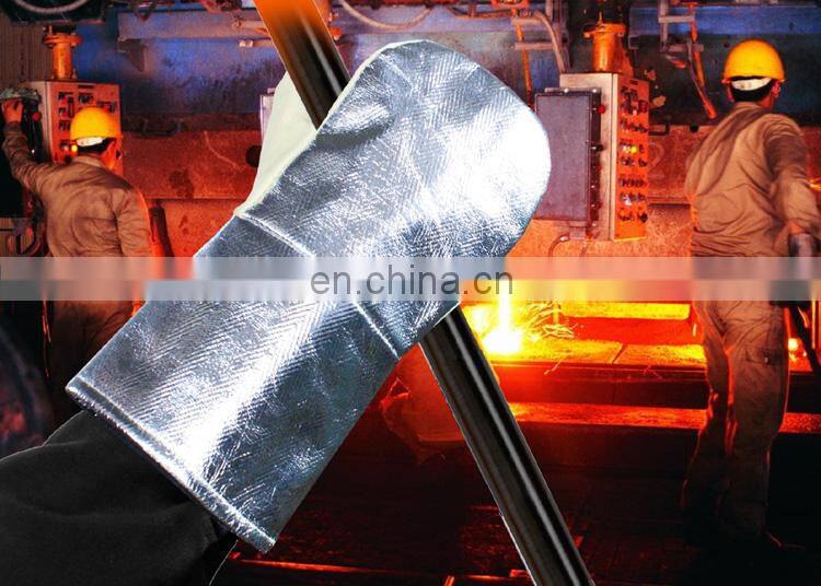 700 degree Woven Fabric Aramid Fiber Aluminized heat resistant Industrial Glove high