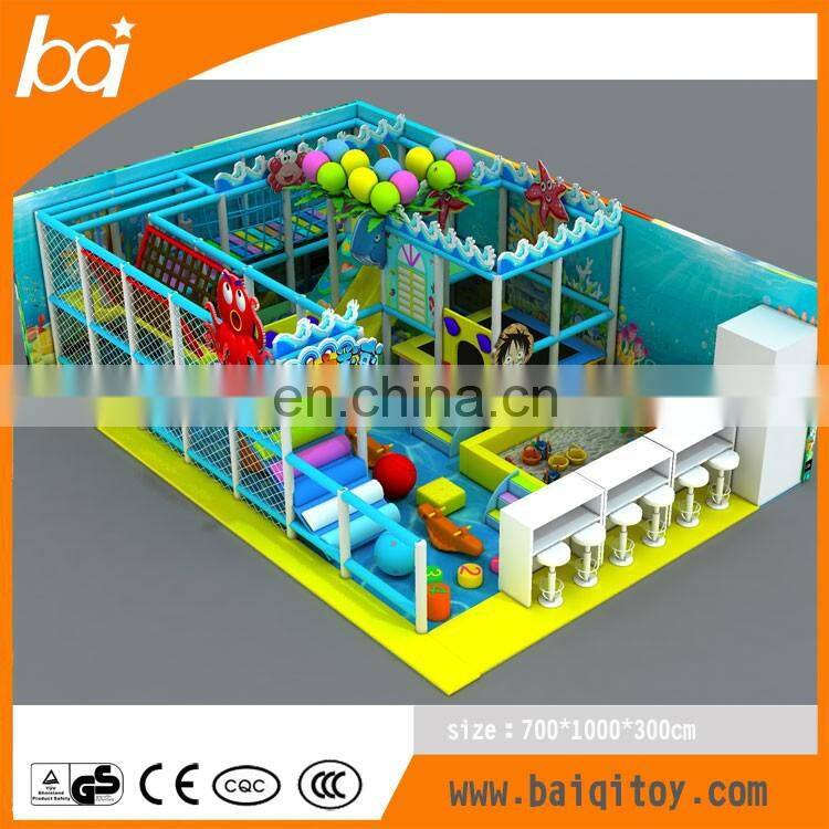 Amusement park custom theme plastic kids playground indoor toys equipment with slides