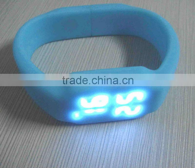 hot sale silicon bracelet usb led watch with OEM logo