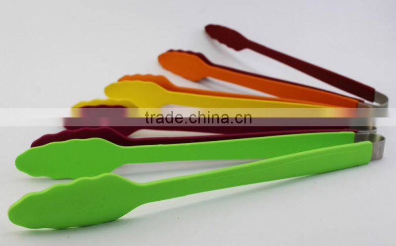 Cool Color Silicone Long Handle Kitchen Tongs