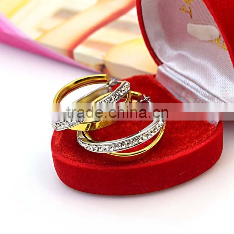 Mix color earrings vintage rhinestone simple design earrings