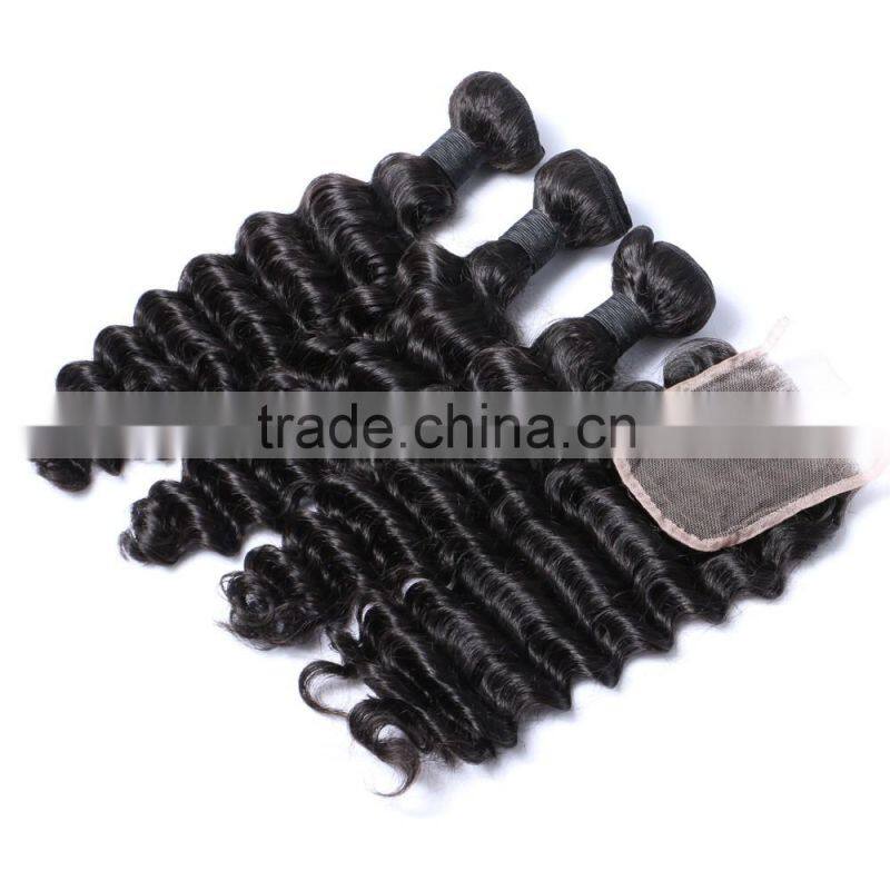 Peruvian human hair #1 #b natrual color 8a grade deep wave virgin hair weaving