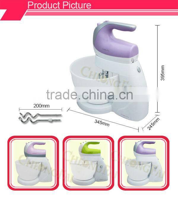 250W 4 L plastic roating bowl dough mixer