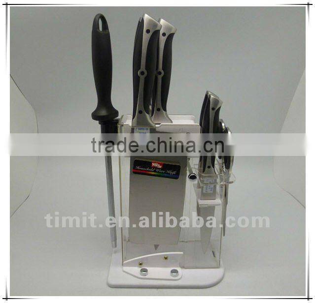 8pcs stainless steel solid handle good quality with block kitchen knife