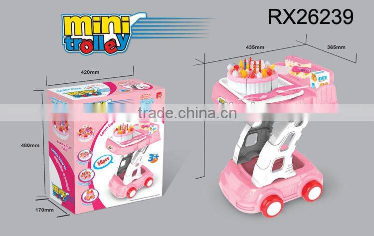 Food trolley toy supermarket kids shopping cart toy