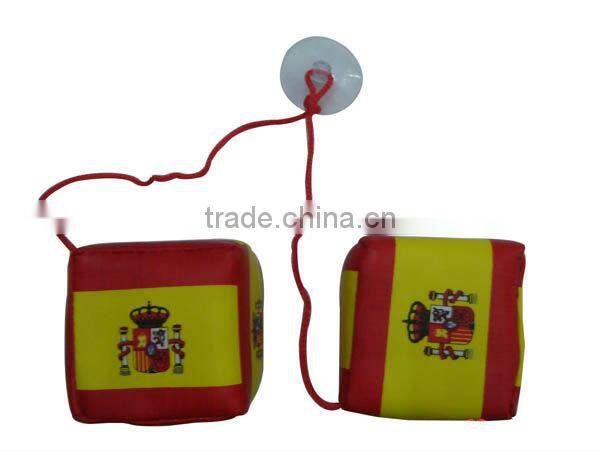 fabric country flag dice,fabric dice car hanger,promotional gift country falg souvenirs
