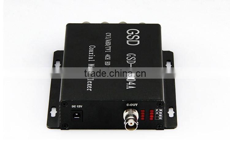 1080p multiplexer 4 CHANNEL TVI/CVI/AHD video converter over coax