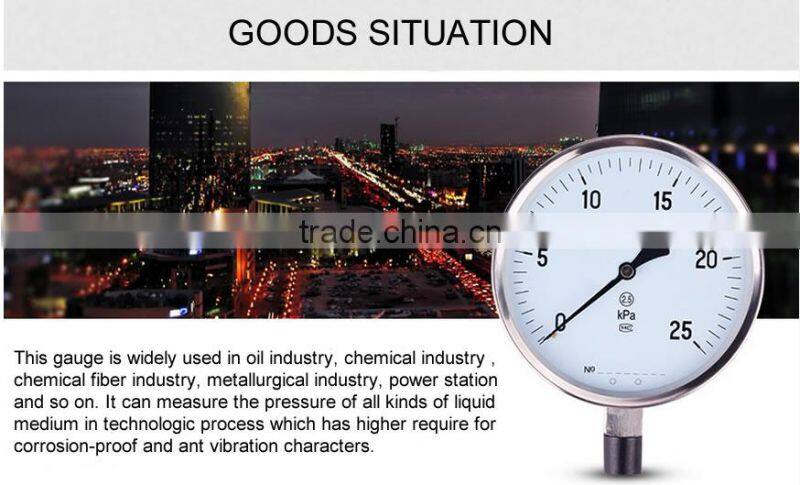 Low price stainless steel pressure gauge manometer