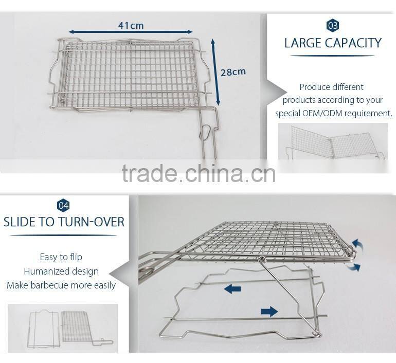 Wire bbq grill fish rack basket
