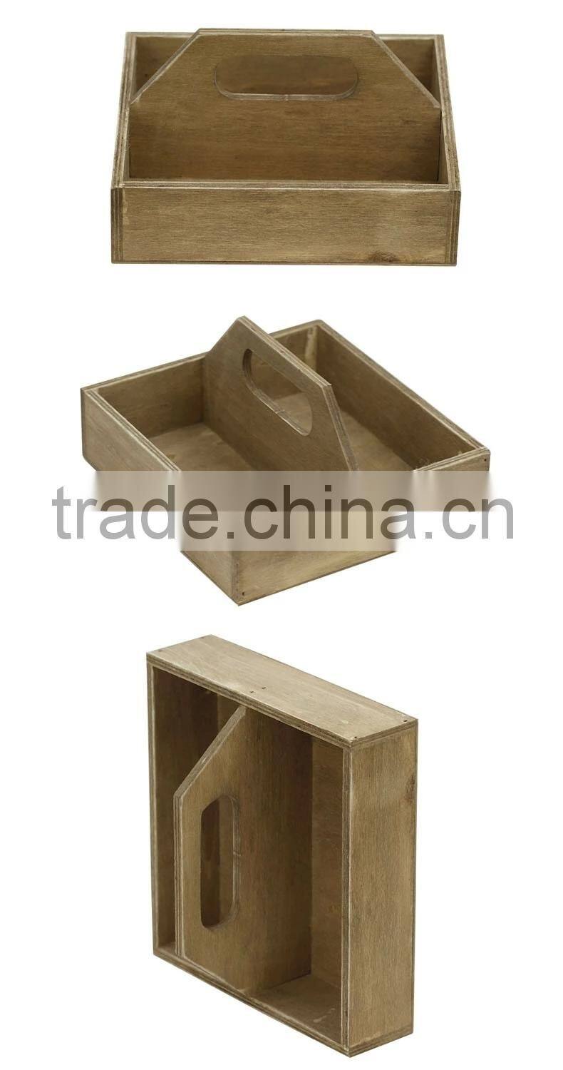 Vintage Hand Made Wood Divided Mail Organizer Box Desk Office,storage box with handles leather storage box tableware storage box