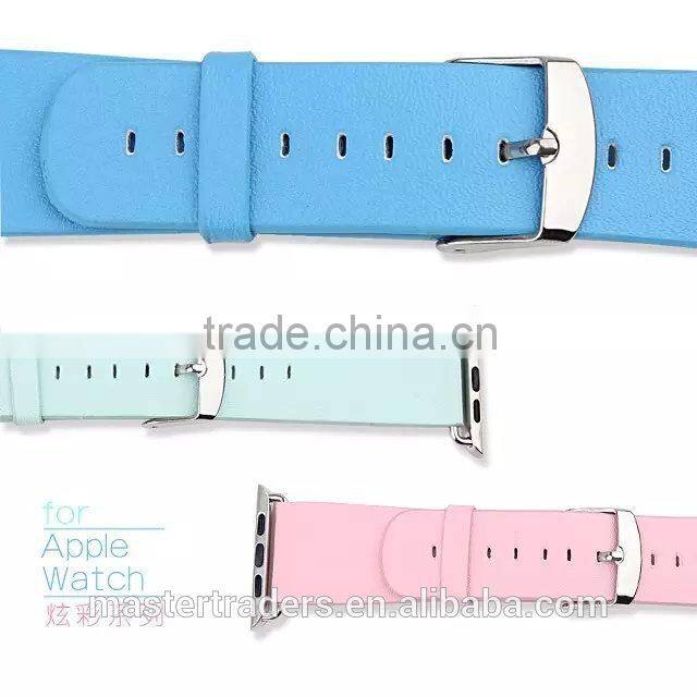 Cheap Colorful PU Leather Watch Band Wrist Strap For 42MM Apple Watch MT-3565