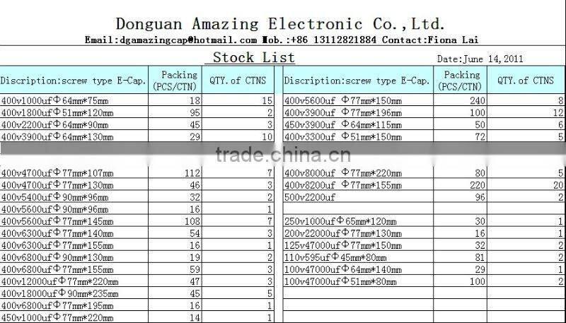 8000uf 400vdc 77*220mm Capacitor /electrolytic capacitor 2200uf 200v