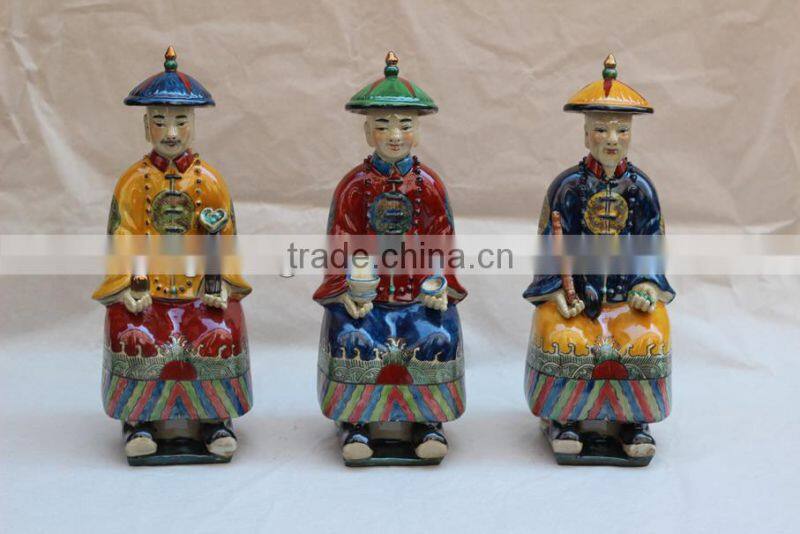 Chinese antique blue and white ceramic figure sculpture