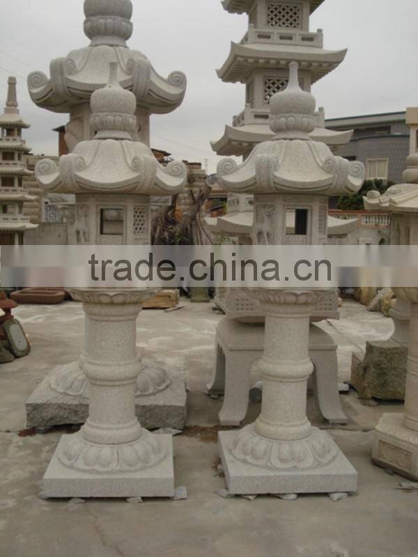 Japanese garden stone pagoda lantern