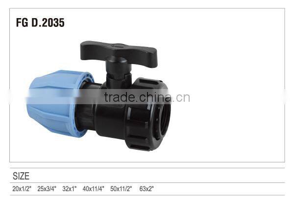2014 Single union ball valve PN16(Female thread and ST) PP COMPRESSION FITTINGS
