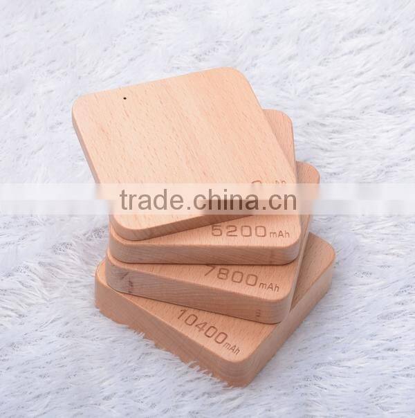 AWC910 Best Quality Beech and Walnut Wood+Aluminium portable charger power bank 10400mah power bank