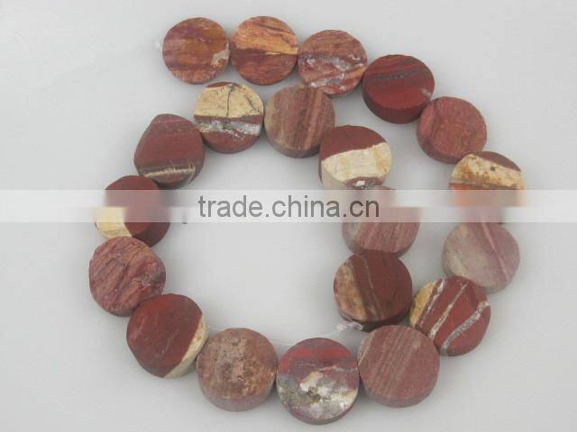 wholesale 15mm rough coins Rainbow Jasper