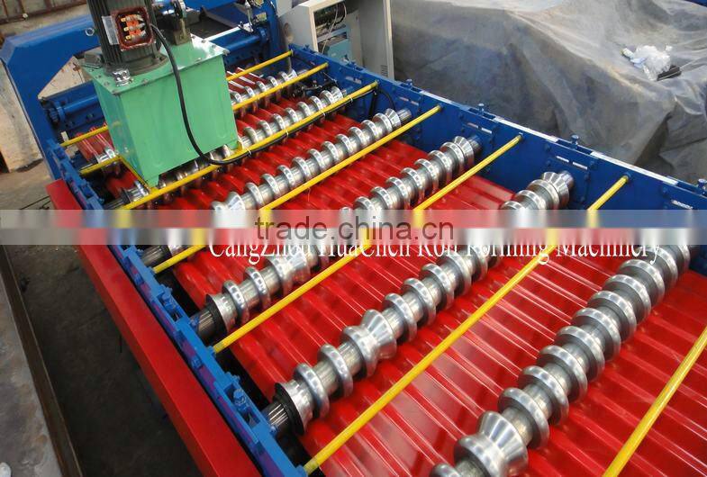 Prepainted Color Steel Corrugated Metal Roofing Sheet Roll Forming Machine Made in Hebei
