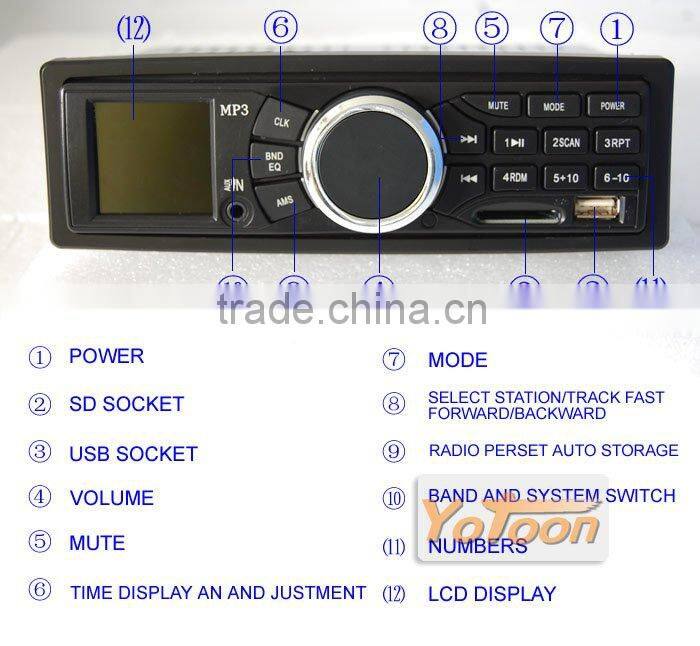 Manufacture- Car Radio AM/FM/WMA/USB/MP3/SD Aux In Player Receiver CAR MP3/USB/SD CARD AM/FM PLAYER+AUX INPUT