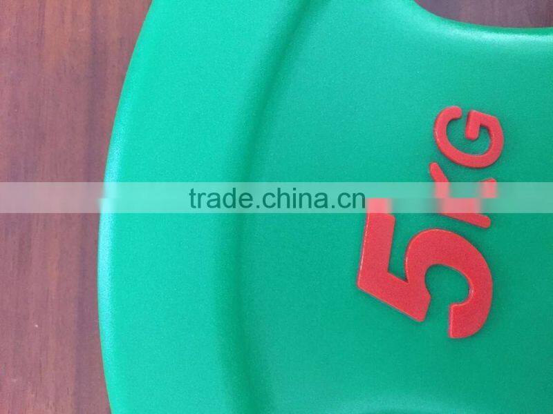 PU (CPU) Tri-grip weight plate color black/three grip weight plate/bumper plate