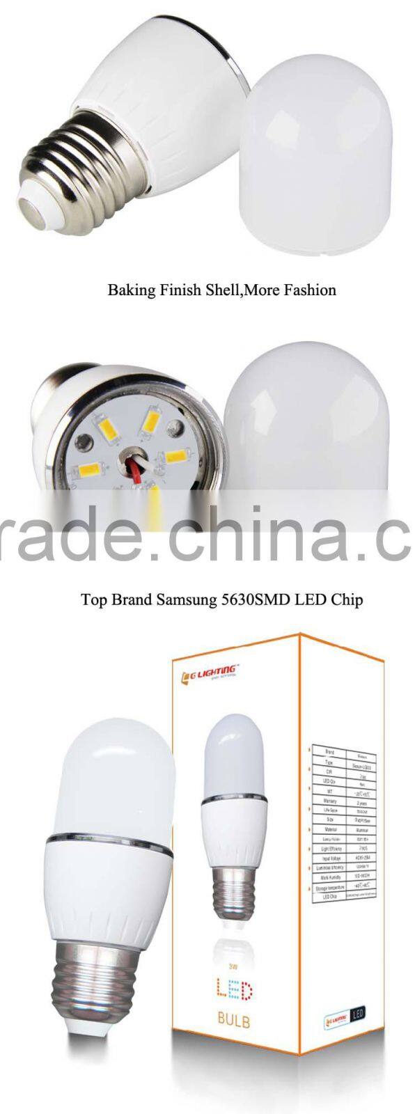 Newest Korean Samsung Chip 5630 LED Bulb,Siosun-LGB02-3W