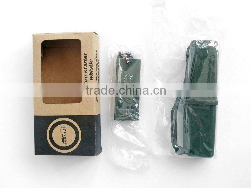 Outdoor Survival Set (Fire Starter / whistle/ruler/bottle opener)