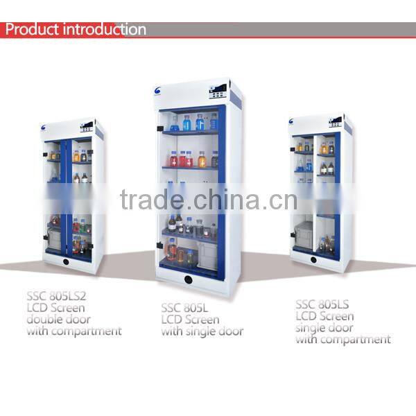 Fixed with LCD Screen and Compartment ,SSC 805LS ductless filtering chemical storage cabinet