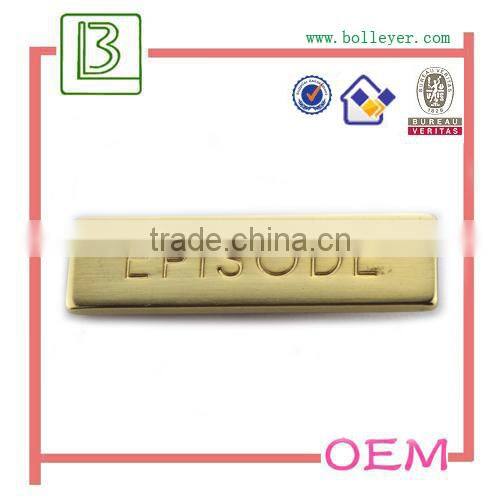 Brushed Anti Brass Metal Name Badge for Jeans