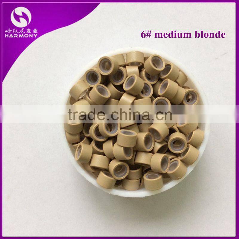 Silicone beads Micro Link Ring Beads Feather Stick Hair Extensions With Mix-Coloured beads 1000pcs 4.0mm*2.0mm*2.0mm