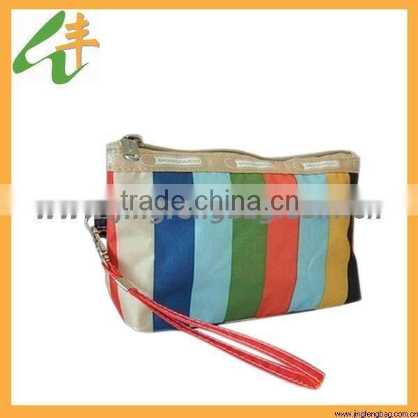 beautiful colorful cosmetic clutch bag with handle