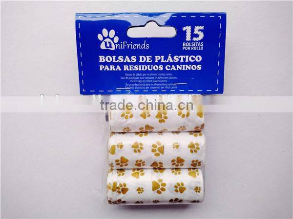Flower printed Top selling HDPE dog poop waste bags