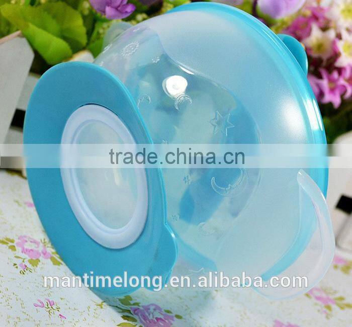 sucker bowl skid baby special suction wall bowl binaural bowl with cover and spoon 3 colors optional