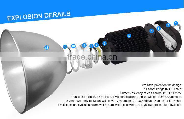 hot selling led high bay light 100w with TUV CE RoHS FCC certificates