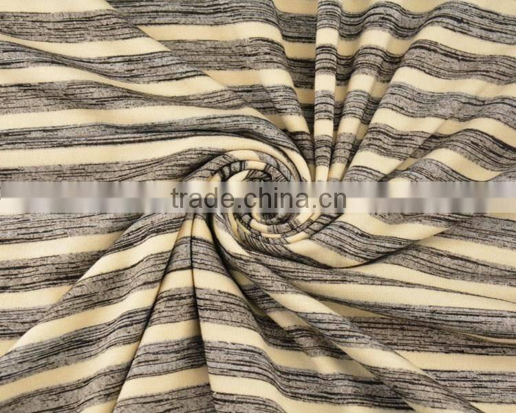 Jiufan textile polyester cotton stripe spandex stretch fabric for designer dresses