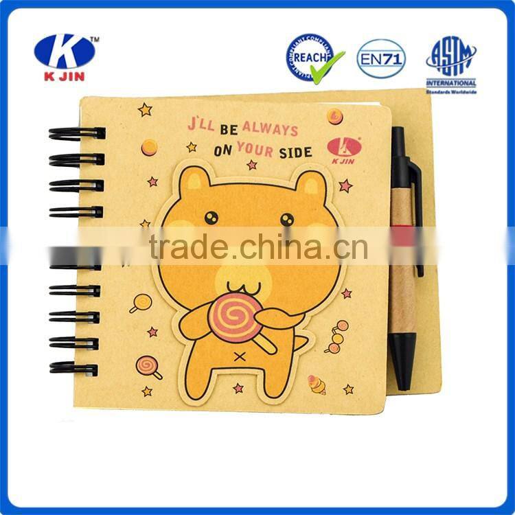 environmental protection series log color small custom memo notebook with pen