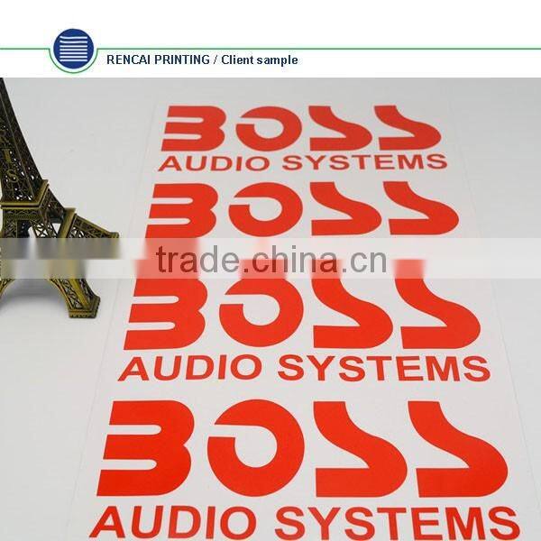 China Free Sample And Shipping Waterproof Die Cut Vinyl Sticker Custom Car Vinyl Sticker