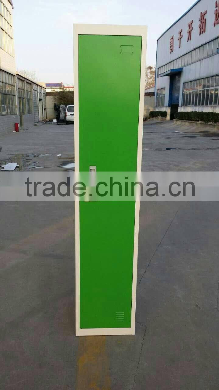 Metal single door storage wardrobe with code locker