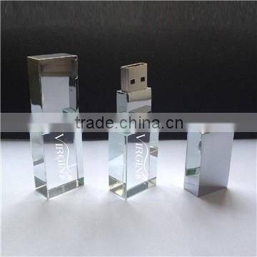 Personalized logo design crystal usb flash drives, usb crystal 2.0 for office gift