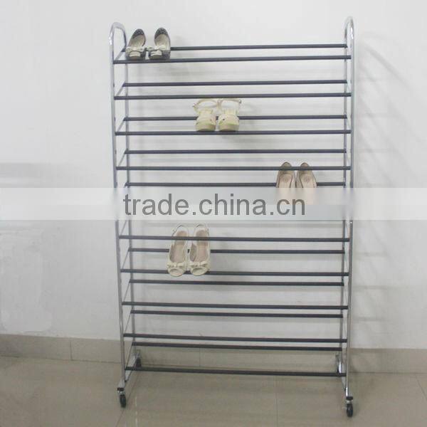 Practical 10 Tiers Shoe Display Rack Anti-slip Moveable Shoes Shelf
