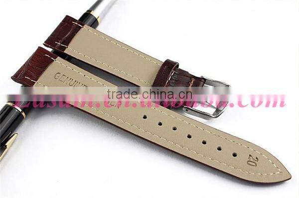 Wholesale quality Genuine leather watch strap,waterproof leather strap watch with buckle