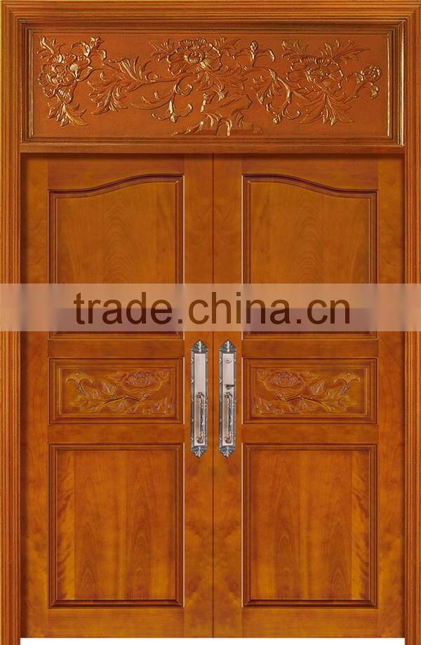 Security double solid wood door design main entrance door YHA-1110
