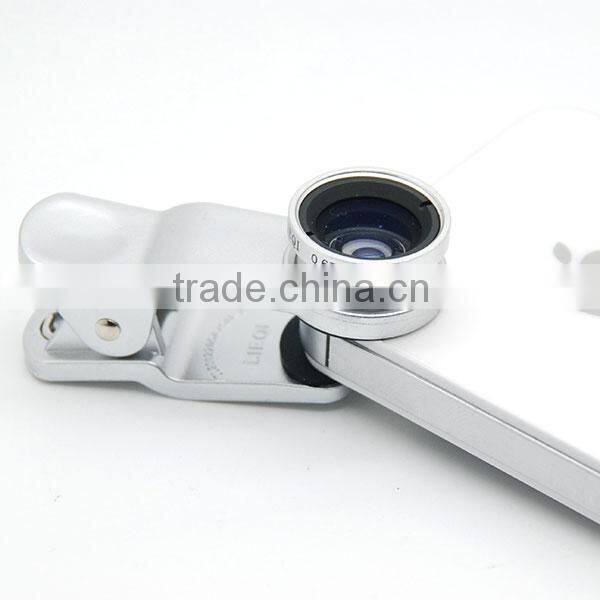 Universal 3 in 1 Clip Fisheye Wide Angle Macro Lens Camera Photo for iPhone iPod iPad Galaxy Smart Phone