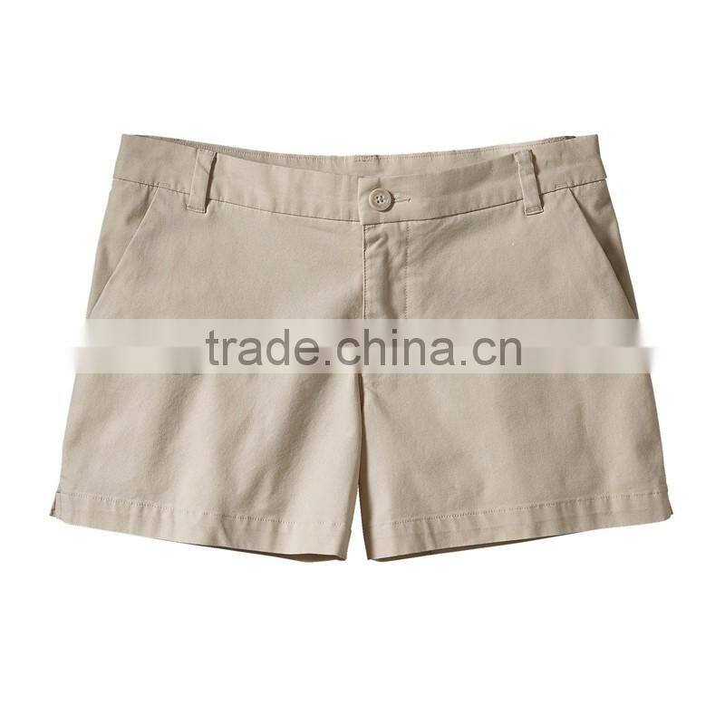 2016 Manufucture Custom Woman Shorts Chino-style Stretch All-wear Shorts With Soild Color