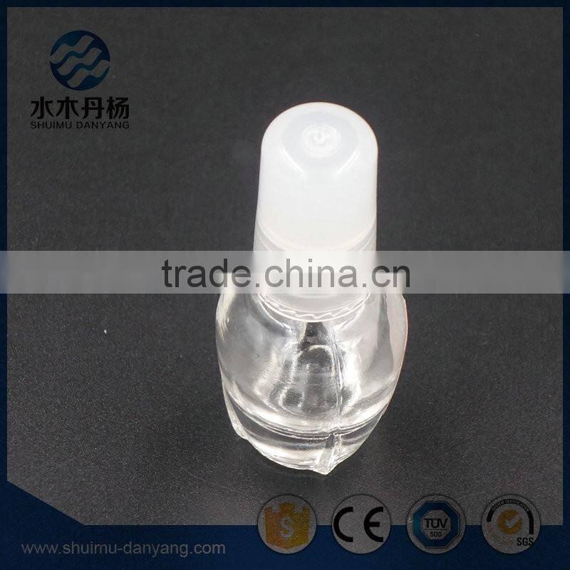 Round 5ml mini cap with brush clear glass nail polish bottle