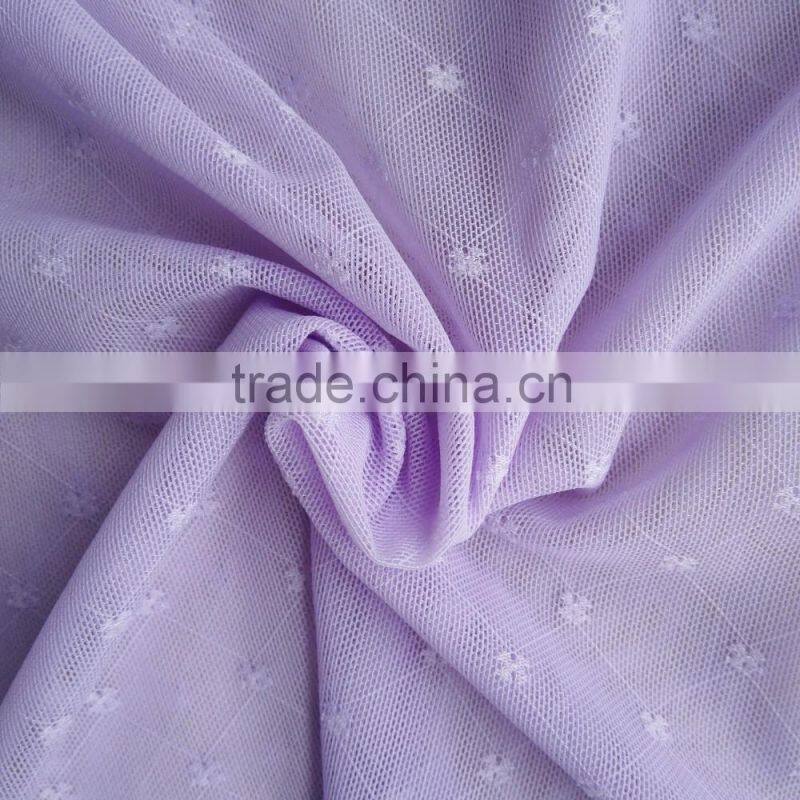 Warp knit lingerie use plaid pattern nylon spandex mesh jacquard fabric