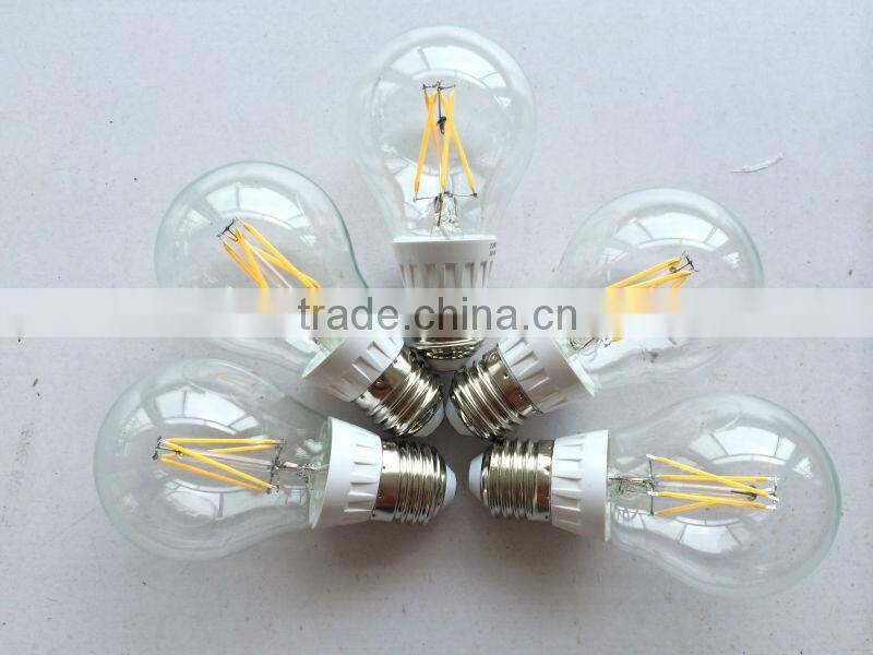 LED Light Source and Plastic Lamp Body Material clear glass filament led bulb